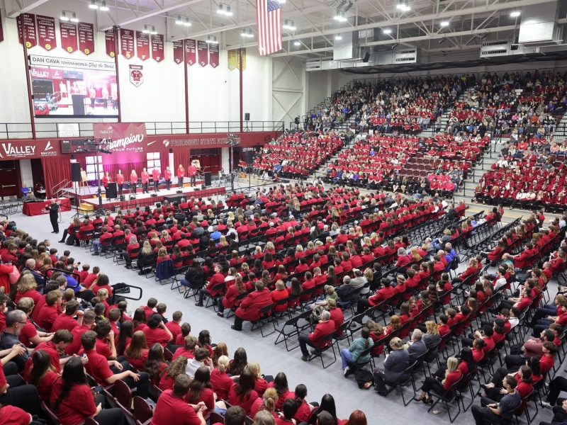 Large crowd at Fairmont State University for SkillsUSA competition.
