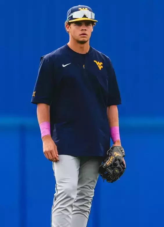 Shortstop Matt Ineich prepares to take a ground ball before West Virginia's game against ninth-ranked Kansas at Hoglund Ballpark in Lawrence, Kansas, on Friday, May 8, 2026.
