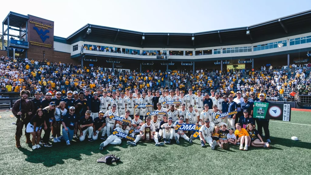 The current image has no alternative text. The file name is: wvu-cws-advance-baseball.webp